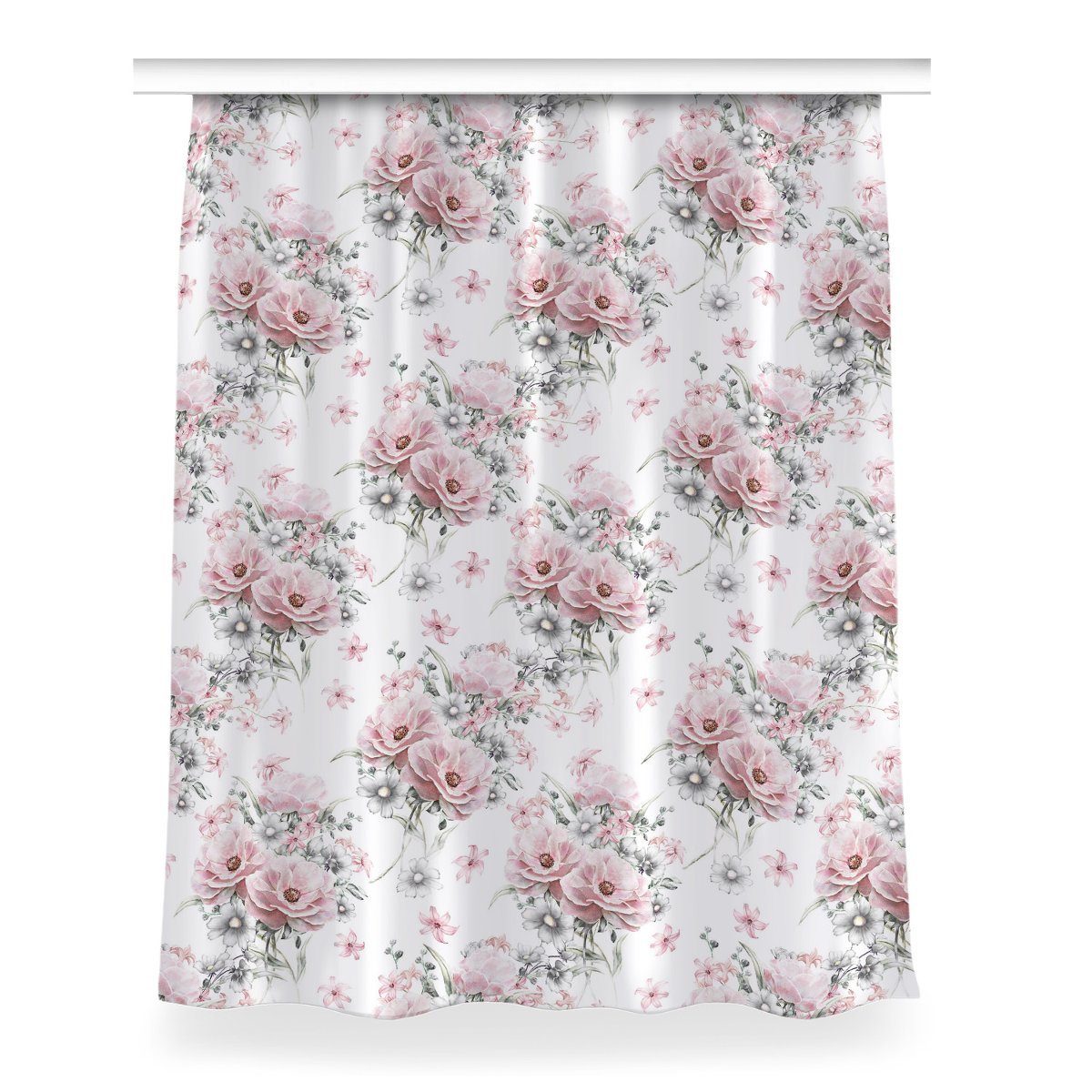 Gotowa zasłona z grafiką dekor wzór 150x200 Kwiaty, Fabricsy