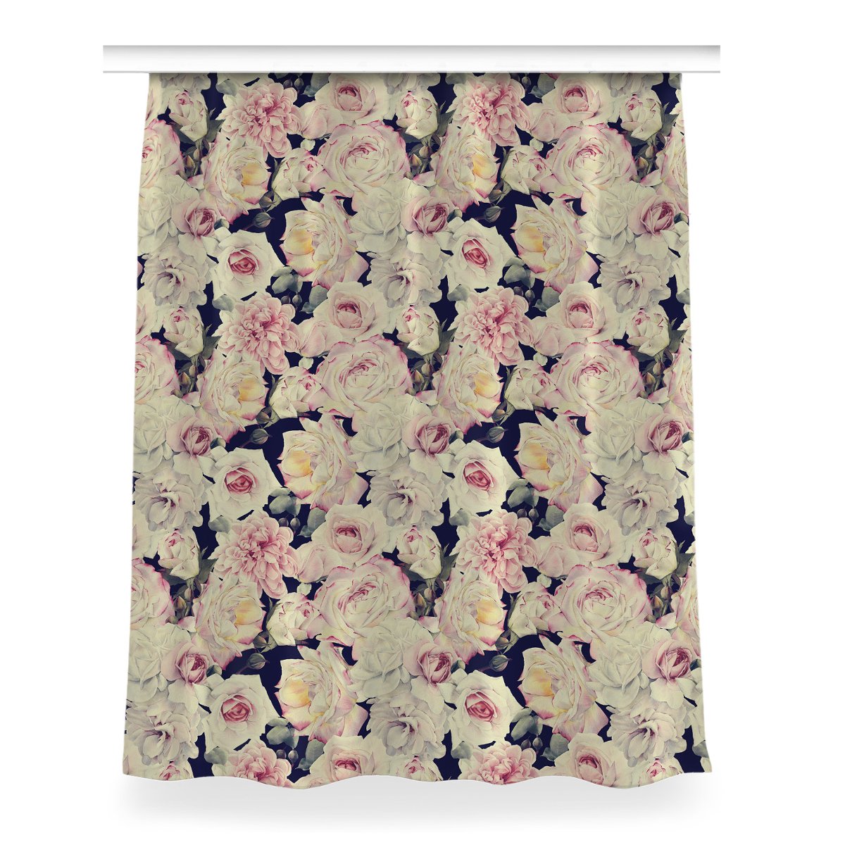 Klasyczna zasłona z nadrukiem 150x200 Białe Róże, Fabricsy