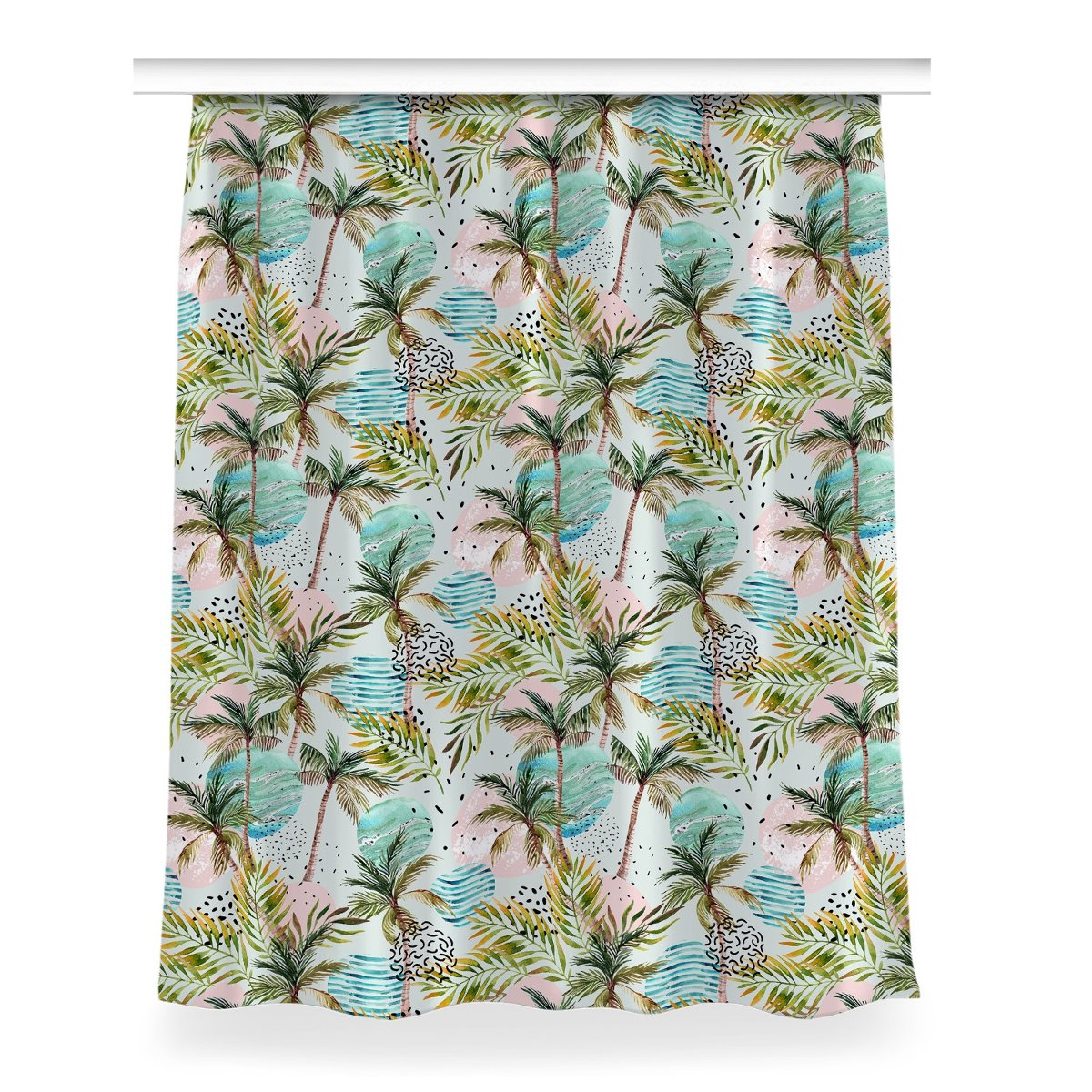 Gotowa zasłona z nadrukiem 150x200 cm Hawaje palmy, Fabricsy