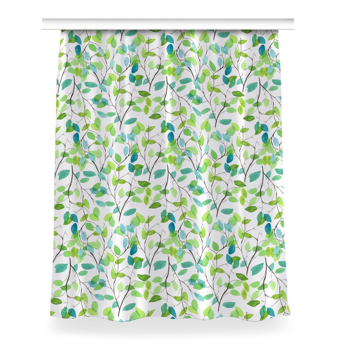 Gotowa zasłona z grafiką 150x200 Zielone gałązki, Fabricsy