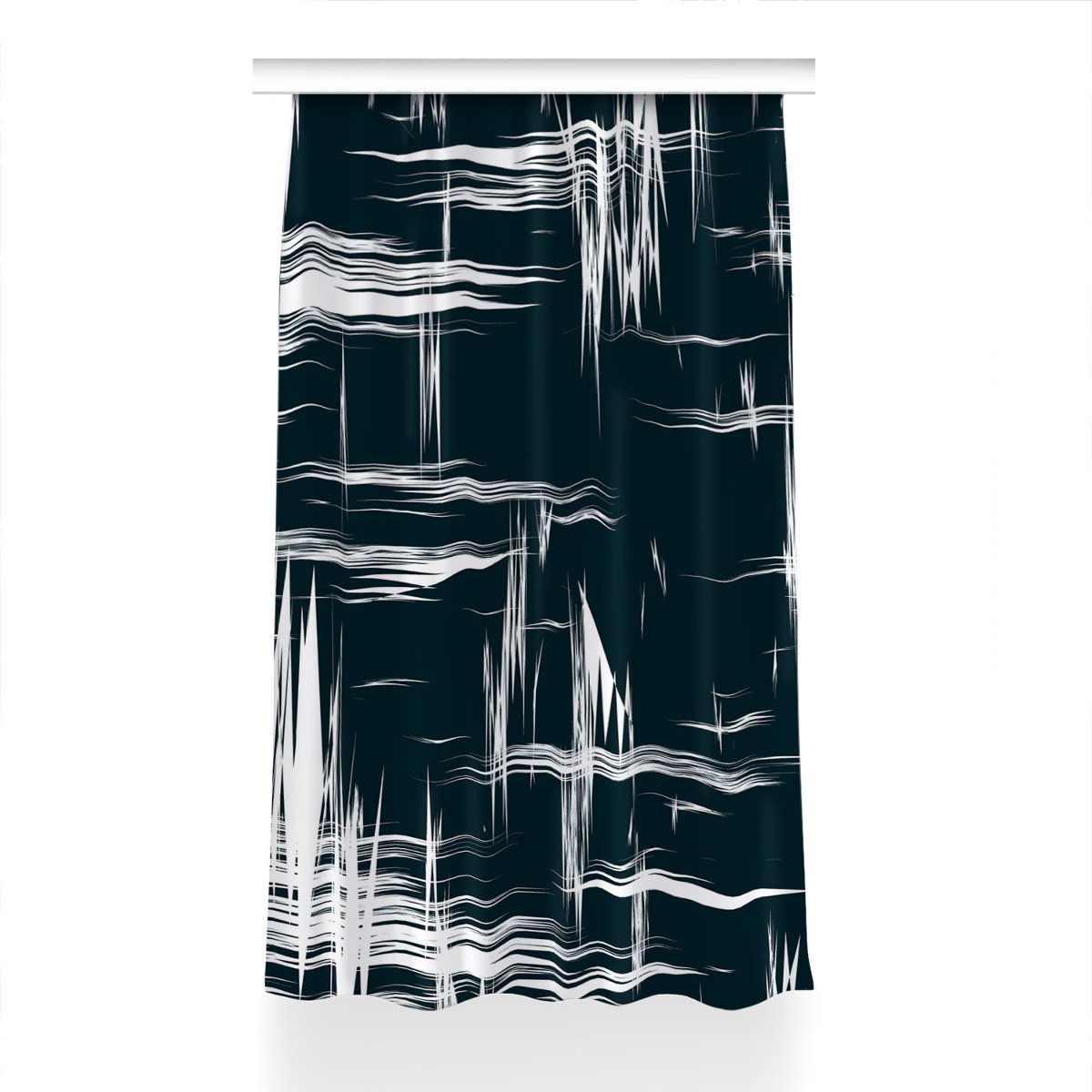 Gotowa zasłona na kółka Białe zadrapania 150x230, Fabricsy
