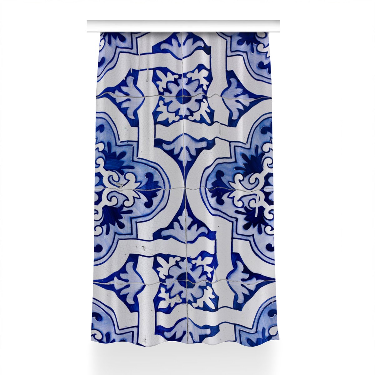 Gotowa zasłona na kółka Niebieskie kafelki 150x230, Fabricsy