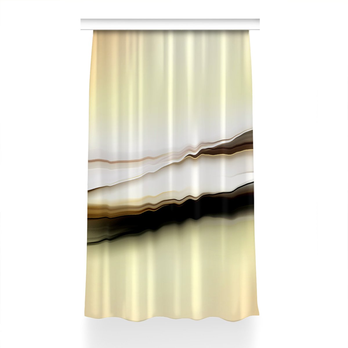 Gotowa zasłona na kółka Abstrakcja beż 150x230 cm, Fabricsy