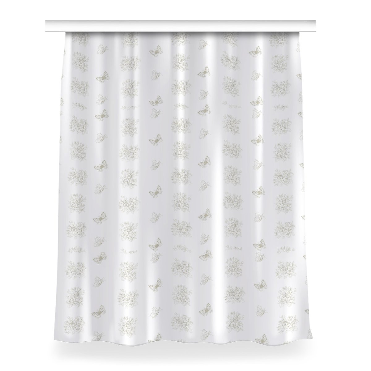 Gotowa zasłona z nadrukiem 150x200 Motyle i kwiaty, Fabricsy