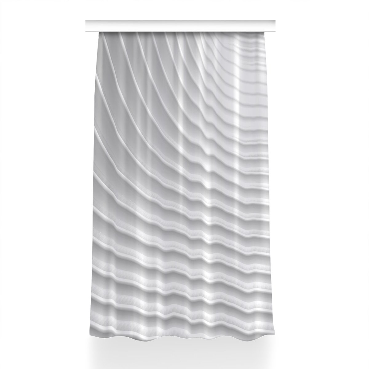 Gotowa zasłona z nadrukiem Białe żłobienia 150x230, Fabricsy