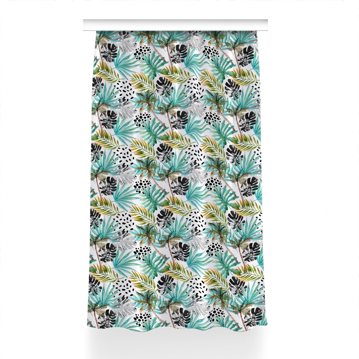 Gotowa zasłona z nadrukiem Palmy i liście 150x230, Fabricsy