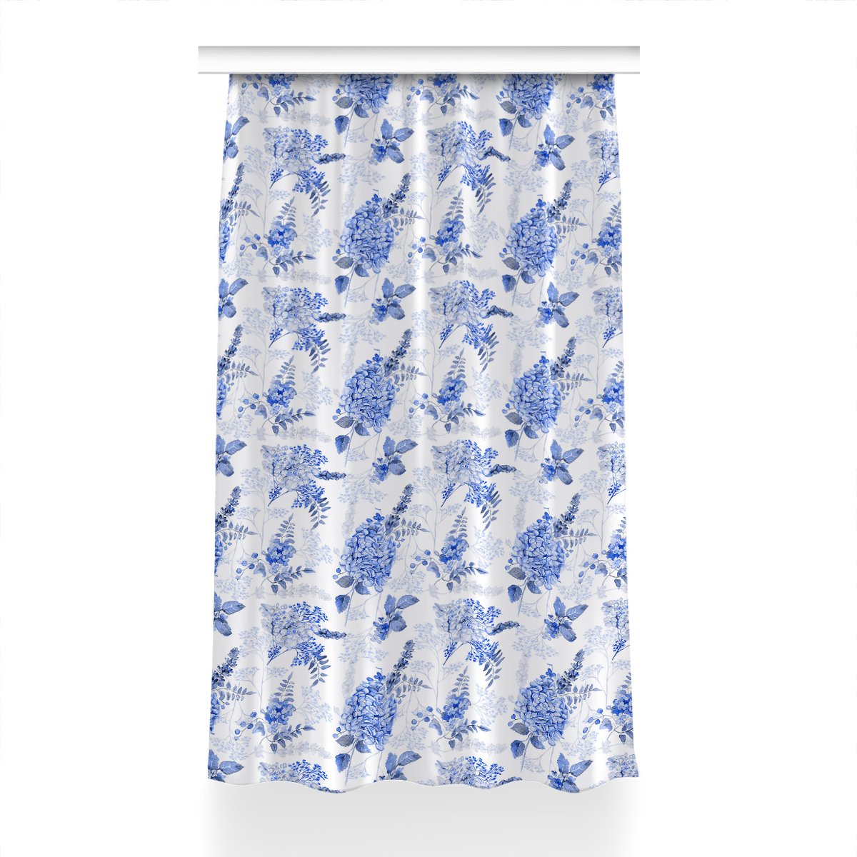 Gotowa zasłona Niebieska hortensja dekor 150x230, Fabricsy