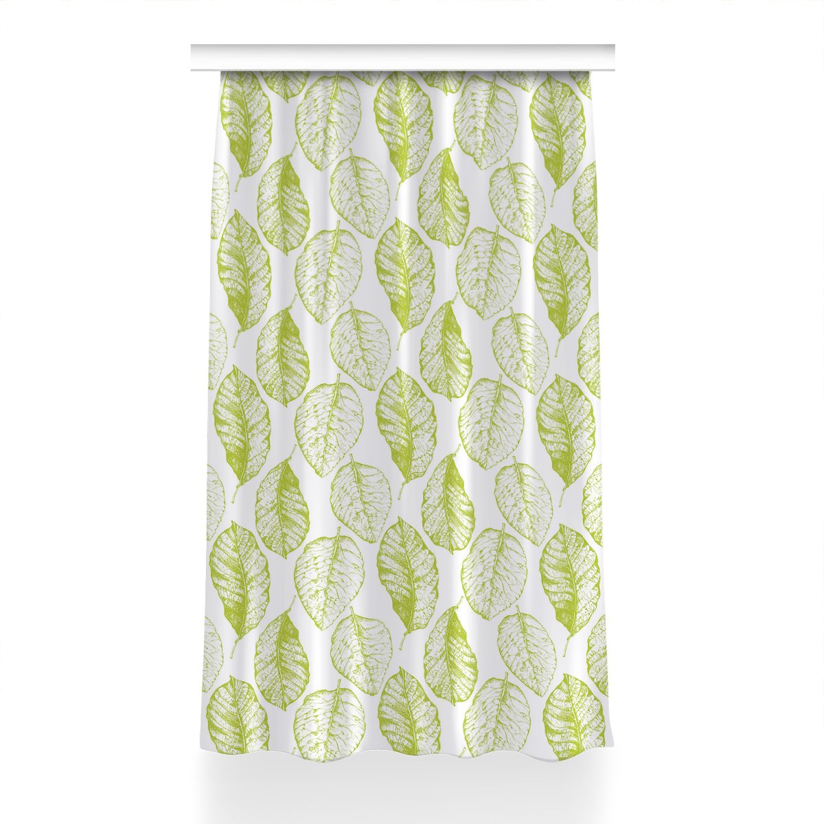 Gotowa zasłona z nadrukiem Zielone liście 150x230, Fabricsy