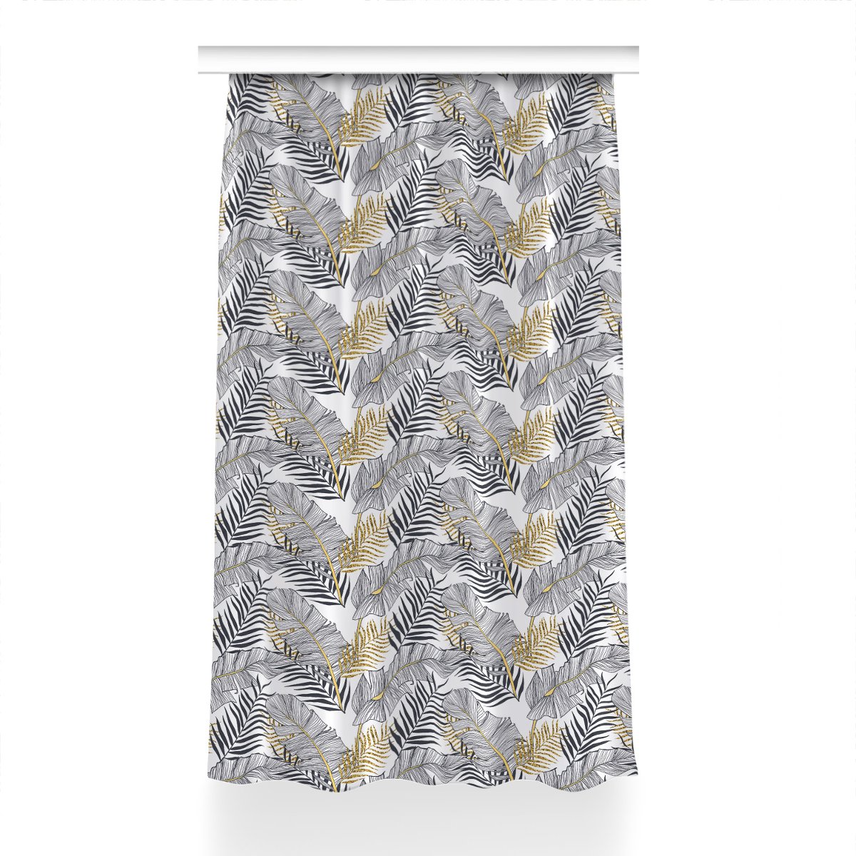 Gotowa zasłona na kółka Liście palmy wzór 150x230, Fabricsy