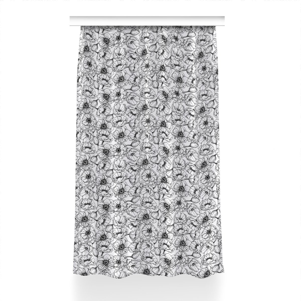 Gotowa zasłona na kółka Motyw kwiatowy 150x230 cm, Fabricsy