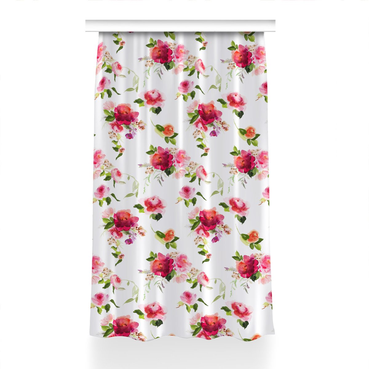 Zasłona z grafiką gotowa Wiosenne kwiaty 150x230, Fabricsy