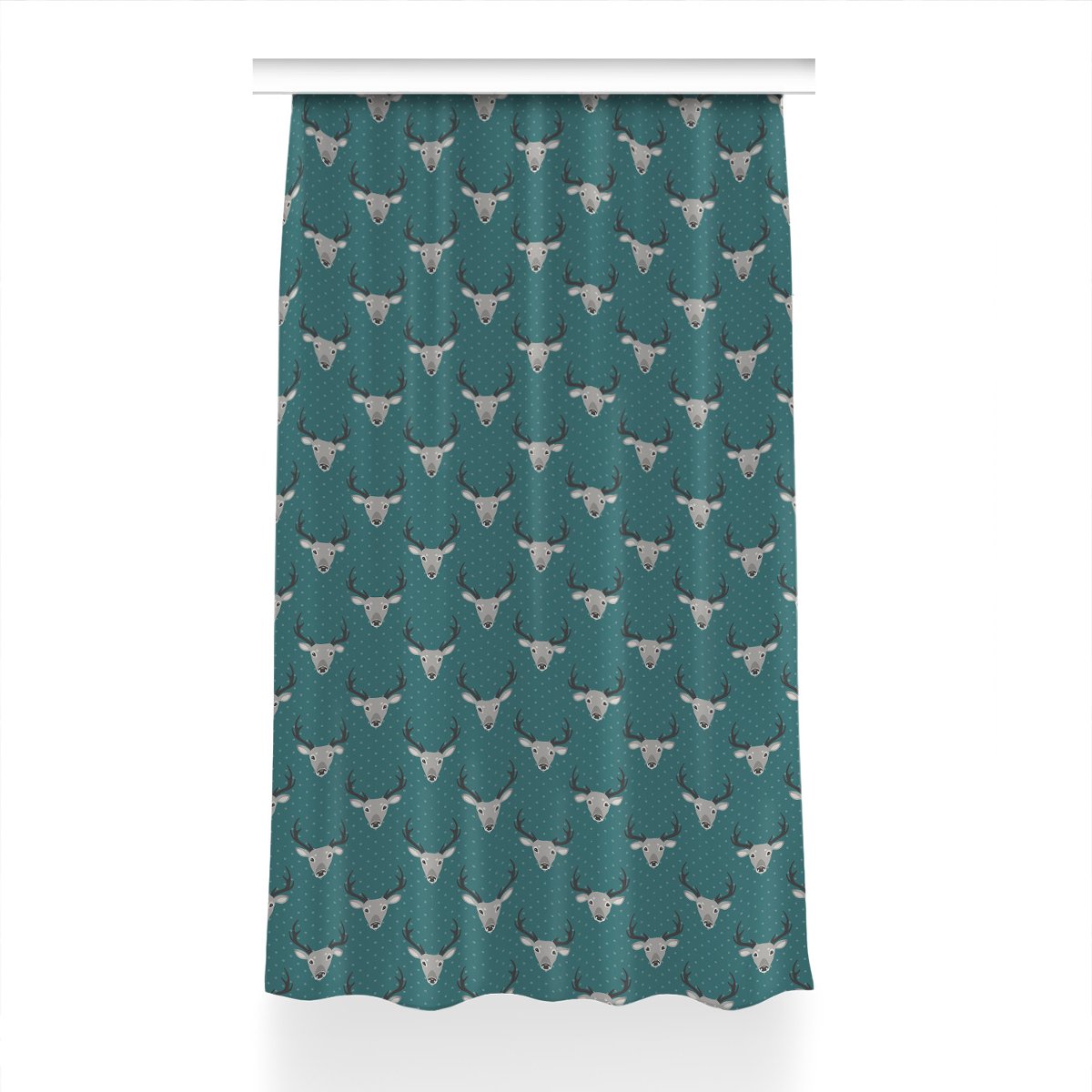 Gotowa zasłona z grafiką Szary Jeleń wzór 150x230, Fabricsy