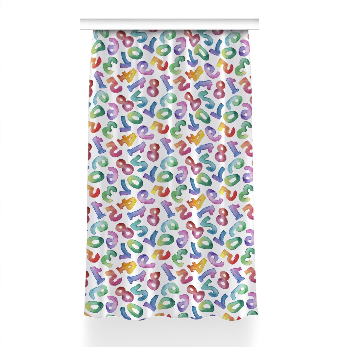 Gotowa zasłona na kółka Kolorowe literki 150x230, Fabricsy