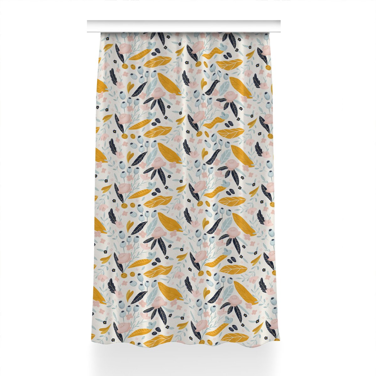 Klasyczna zasłona kolory Pastelowe liście 150x230, Fabricsy