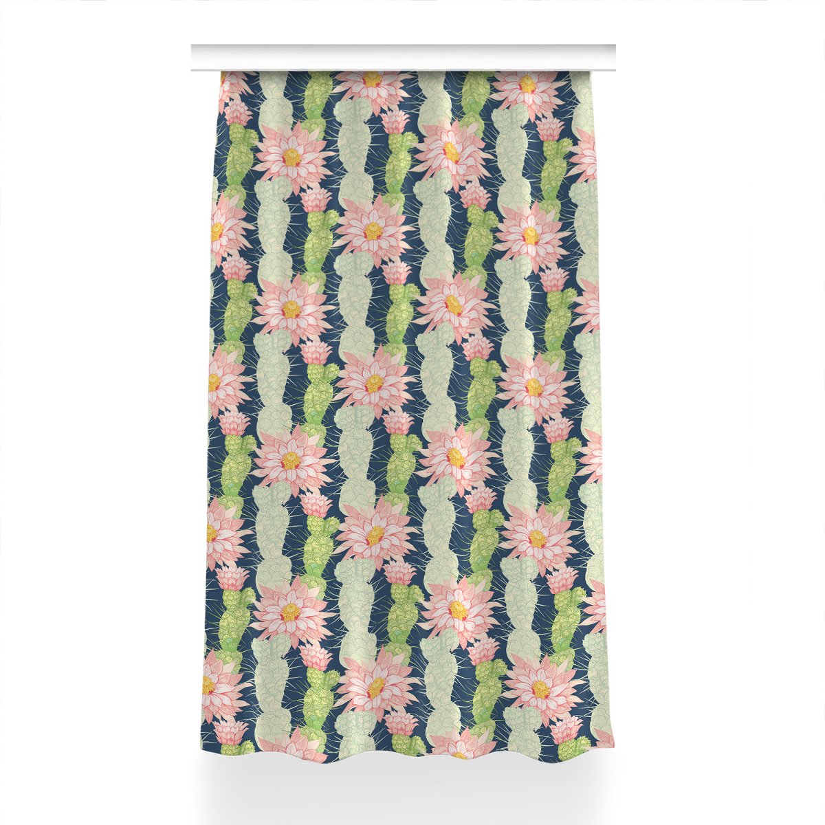 Gotowa zasłona z nadrukiem Kwiaty kaktusa 150x230, Fabricsy