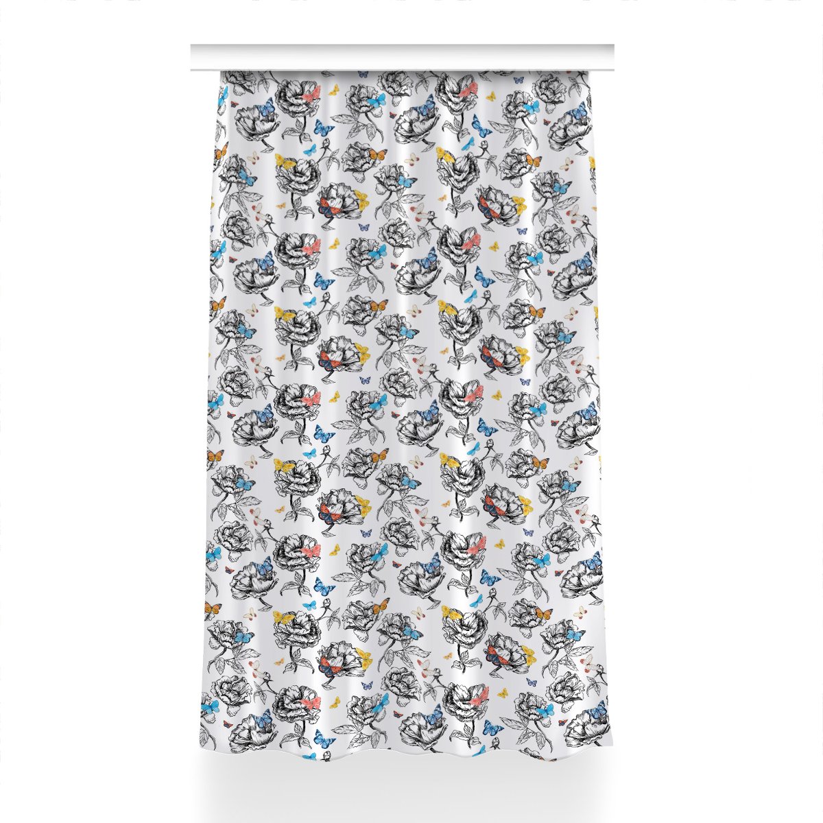 Gotowa zasłona na kółka Motyle do pokoju 150x230, Fabricsy