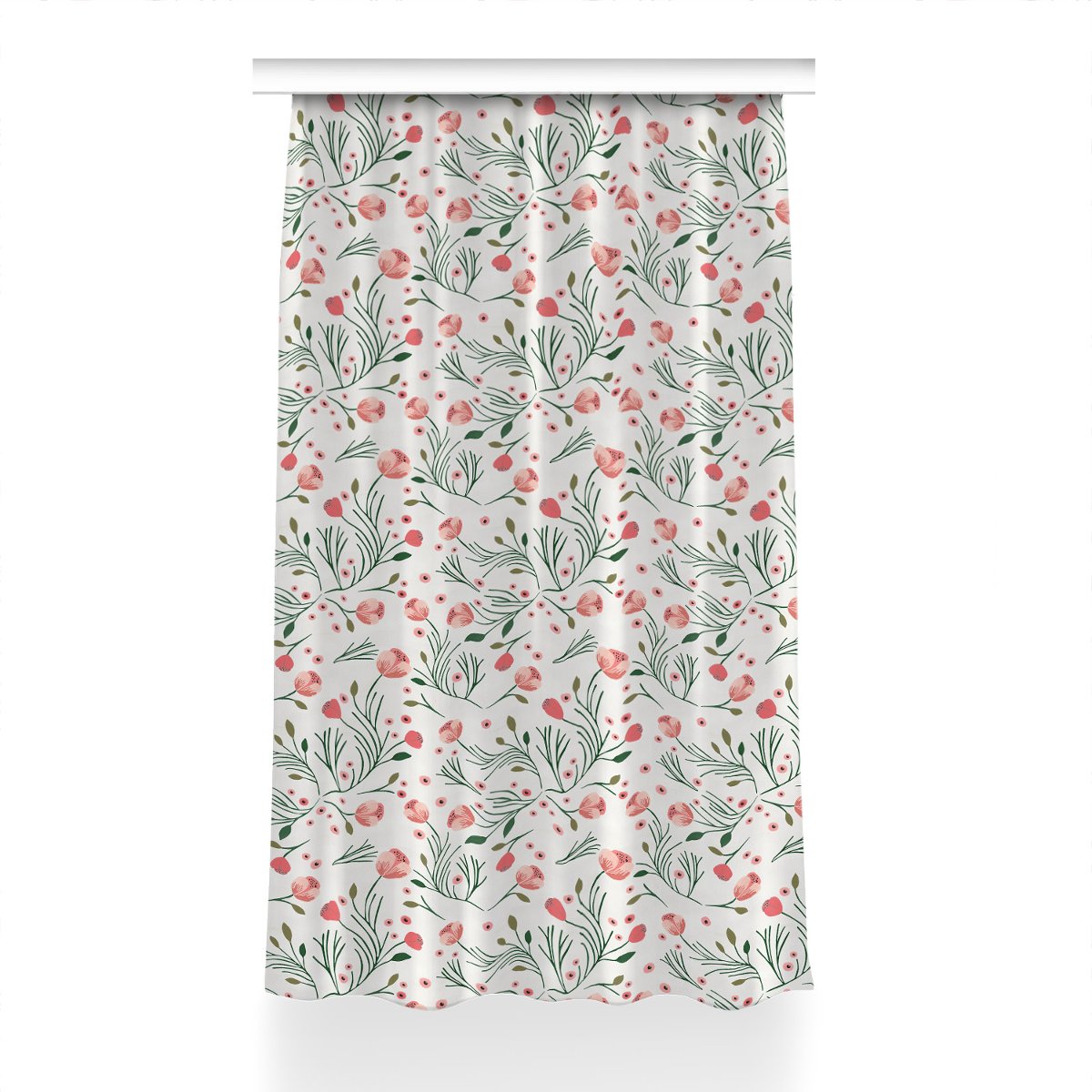 Klasyczna zasłona z nadrukiem Vintage maki 150x230, Fabricsy
