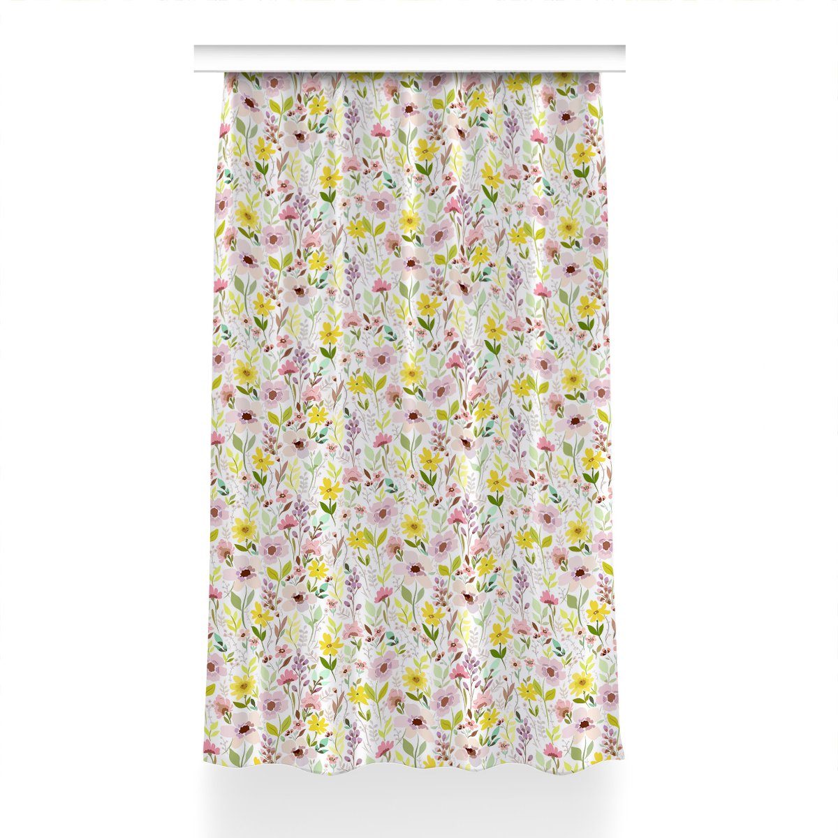 Gotowa zasłona z nadrukiem Kolorowe kwiaty 150x230, Fabricsy