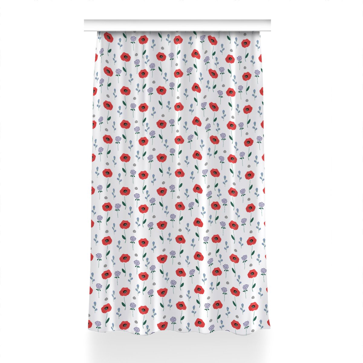 Gotowa zasłona Czerwone pole maków wzór 150x230 cm, Fabricsy