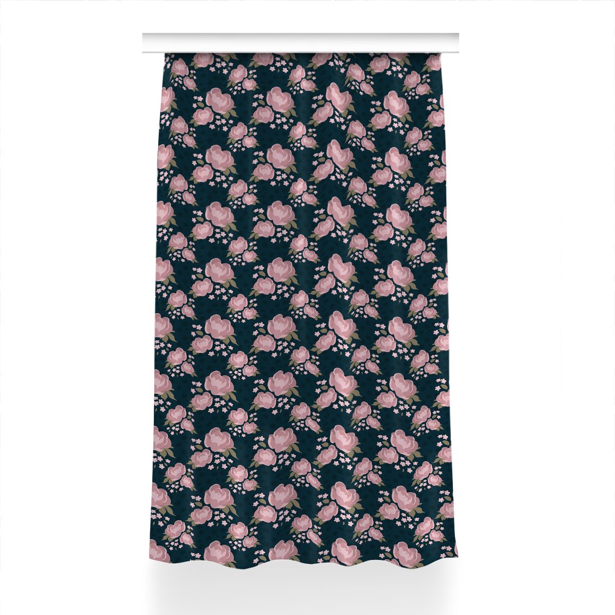 Zasłona z nadrukiem gotowa Różowe kwiaty 150x230, Fabricsy