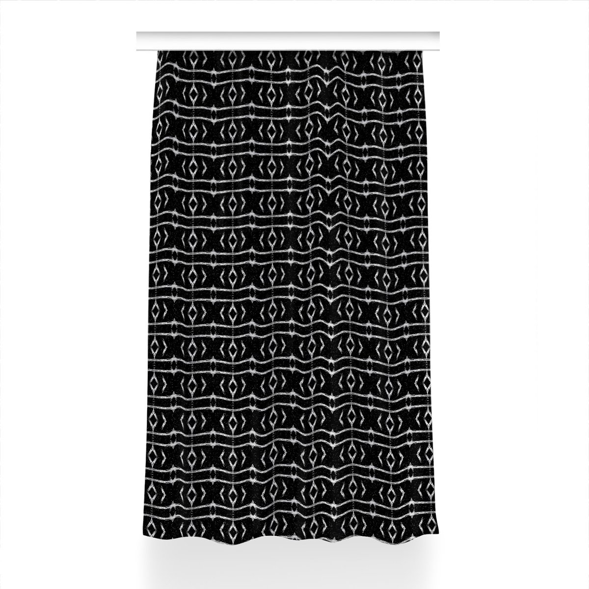 Gotowa zasłona na kółka Czarna abstrakcja 150x230, Fabricsy