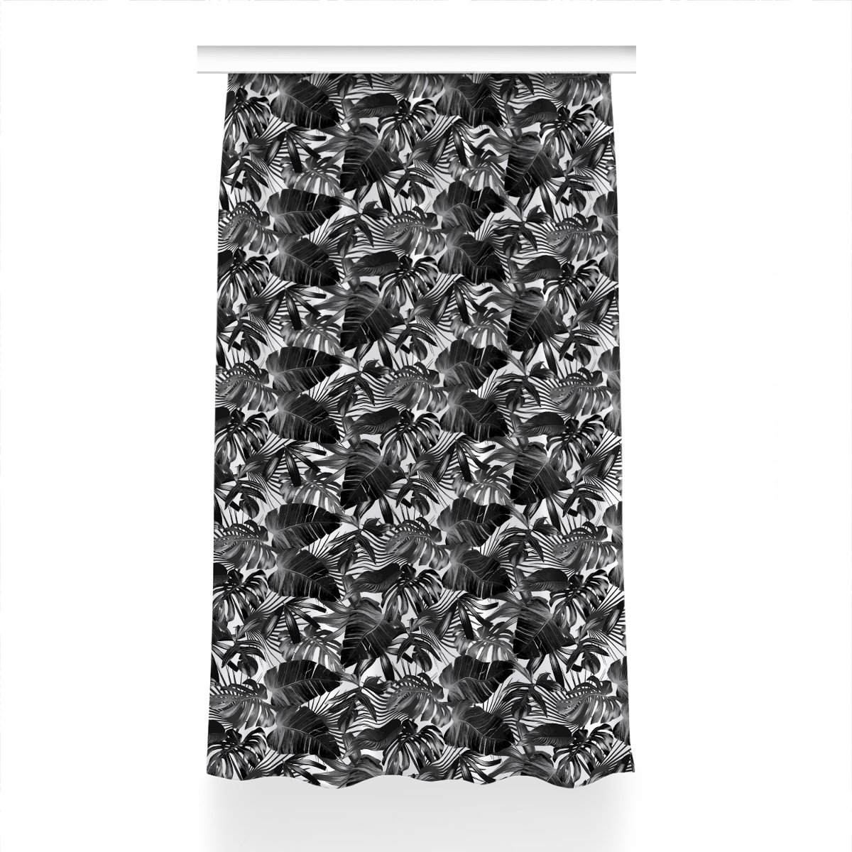 Kolorowa zasłona z nadrukiem Ciemne liście 150x230, Fabricsy