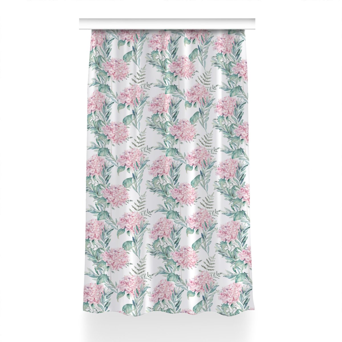 Gotowa zasłona na kółka Jasnoróżowe kwiaty 150x230, Fabricsy