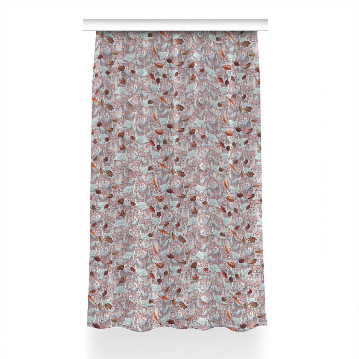 Gotowa zasłona na kółka Jesienne miasto 150x230 cm, Fabricsy