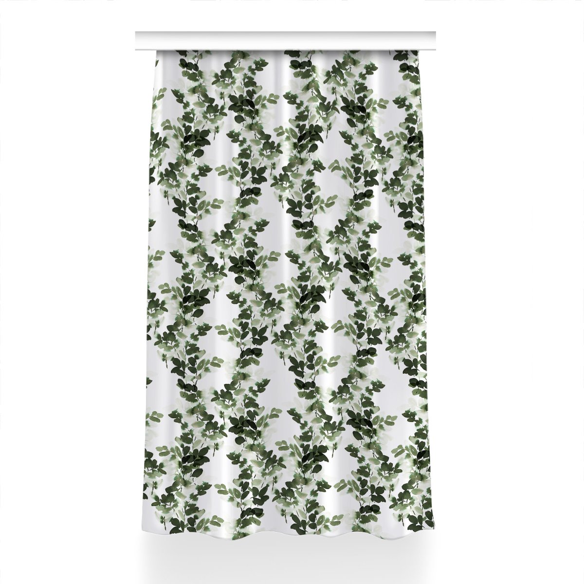 Gotowa zasłona z nadrukiem Zielone liście 150x230, Fabricsy