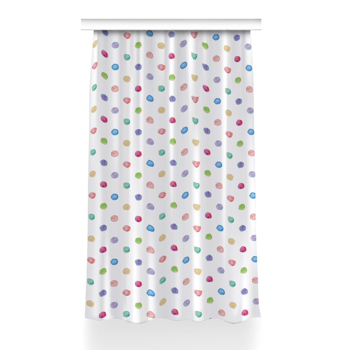 Zasłona z grafiką gotowa Kolorowe kropki 150x230, Fabricsy