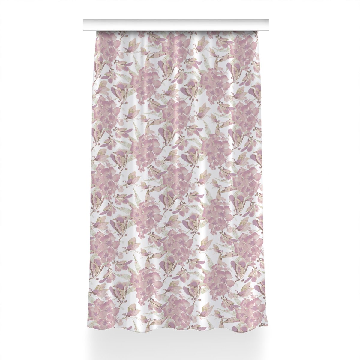 Gotowa zasłona na kółka Hibiskus blady róż 150x230, Fabricsy
