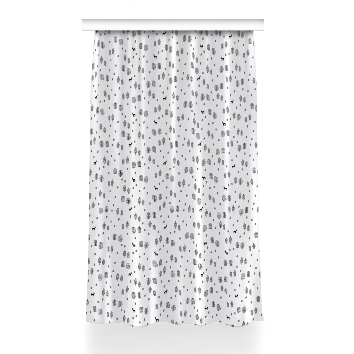 Gotowa zasłona na kółka Jelenie w lesie 150x230 cm, Fabricsy