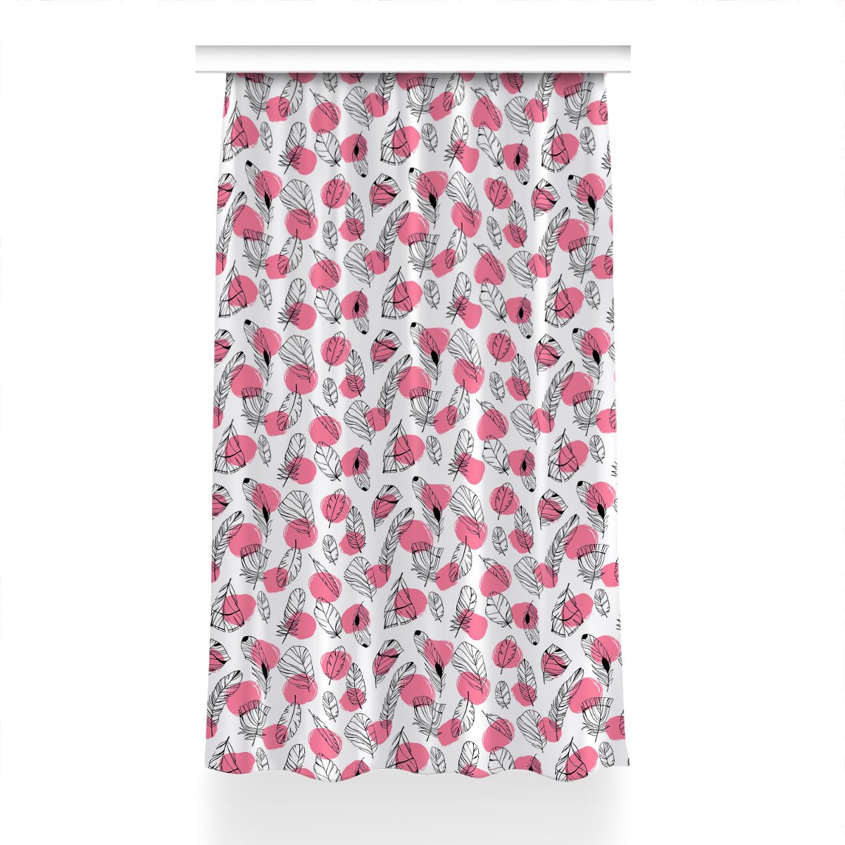 Gotowa zasłona Pióra i kropki do pokoju 150x230 cm, Fabricsy