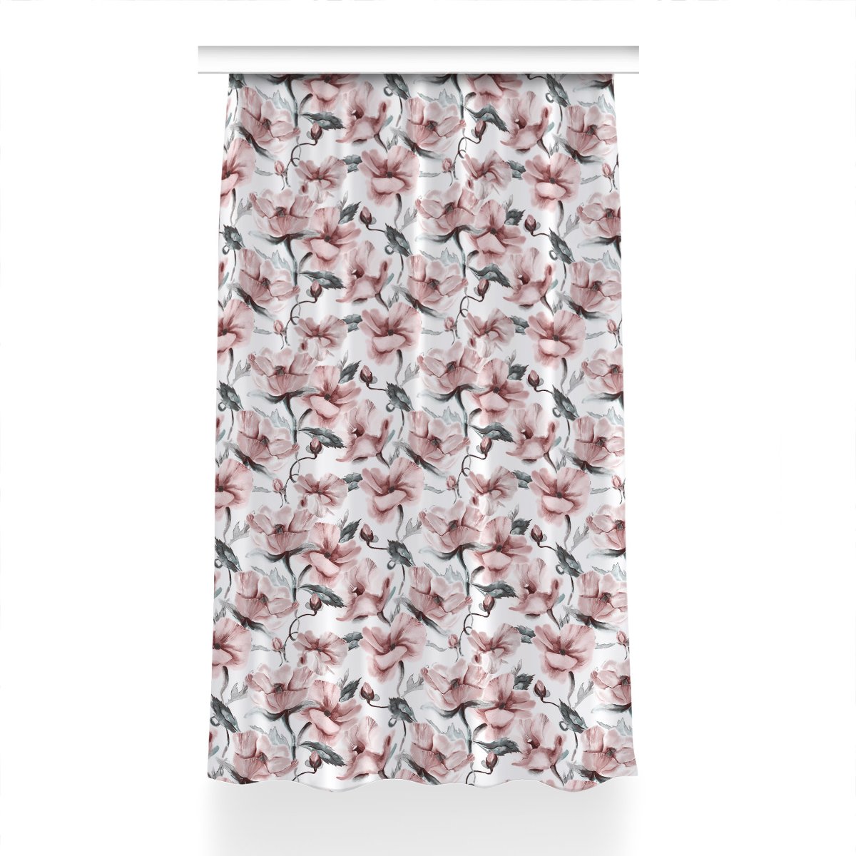 Gotowa zasłona na kółka Kwiatowy obraz 150x230 cm, Fabricsy
