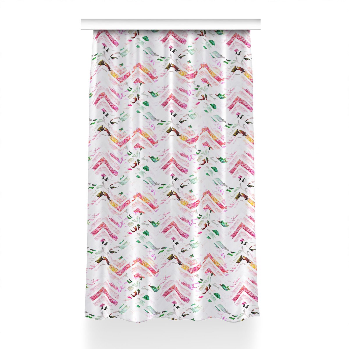 Klasyczna zasłona kolory Kwiatowy Szewron 150x230, Fabricsy