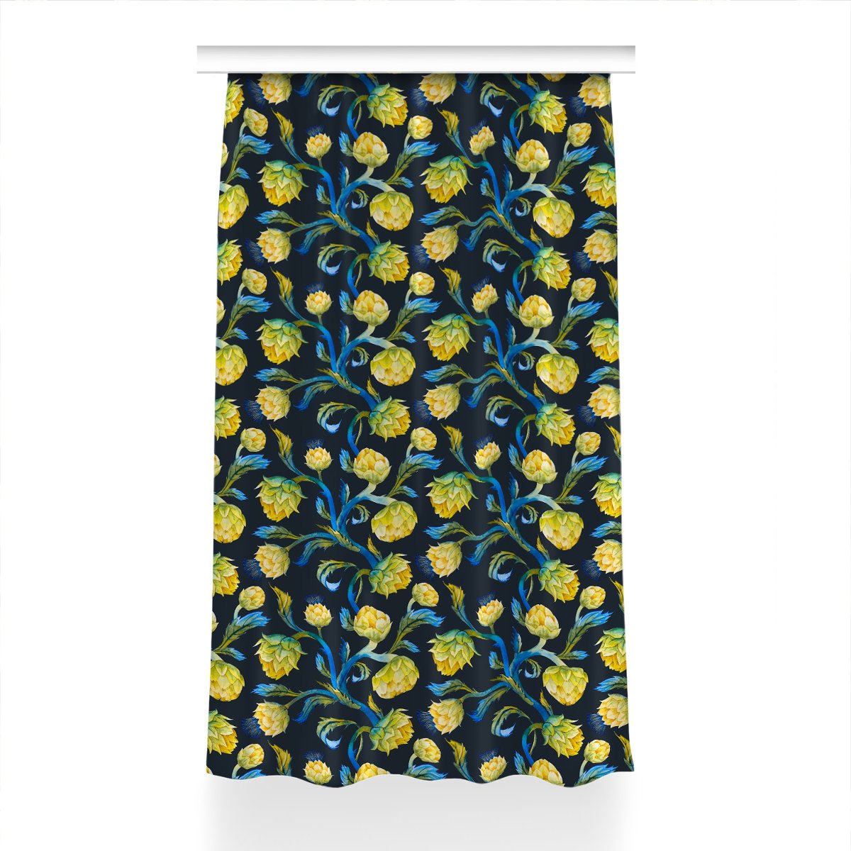 Gotowa zasłona Kwiaty karczocha do pokoju 150x230, Fabricsy