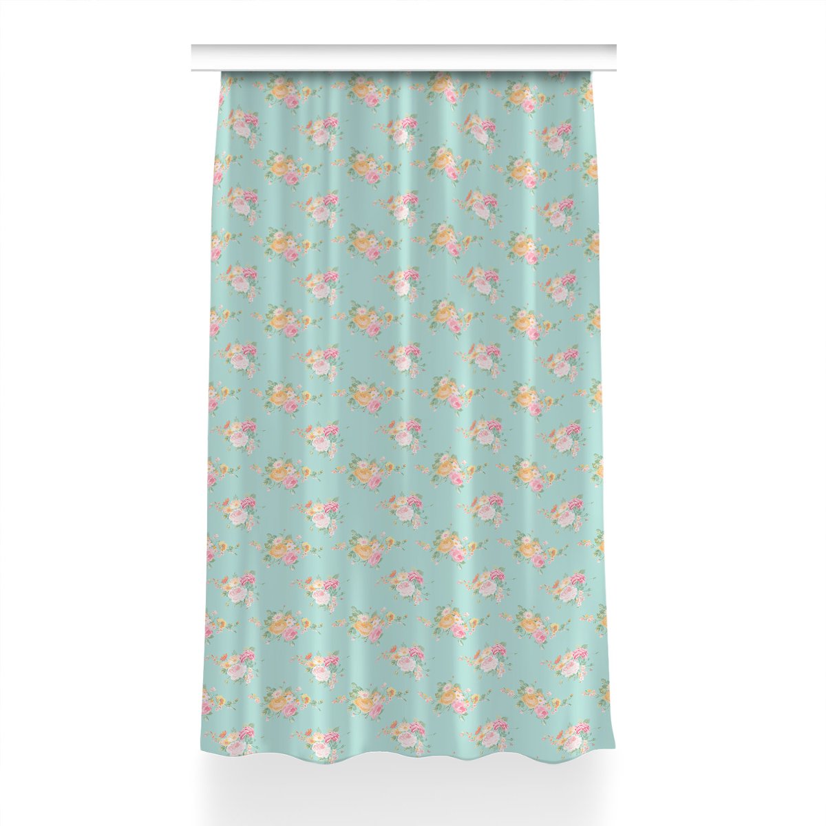 Gotowa zasłona na kółka Pastelowe bukiety 150x230, Fabricsy