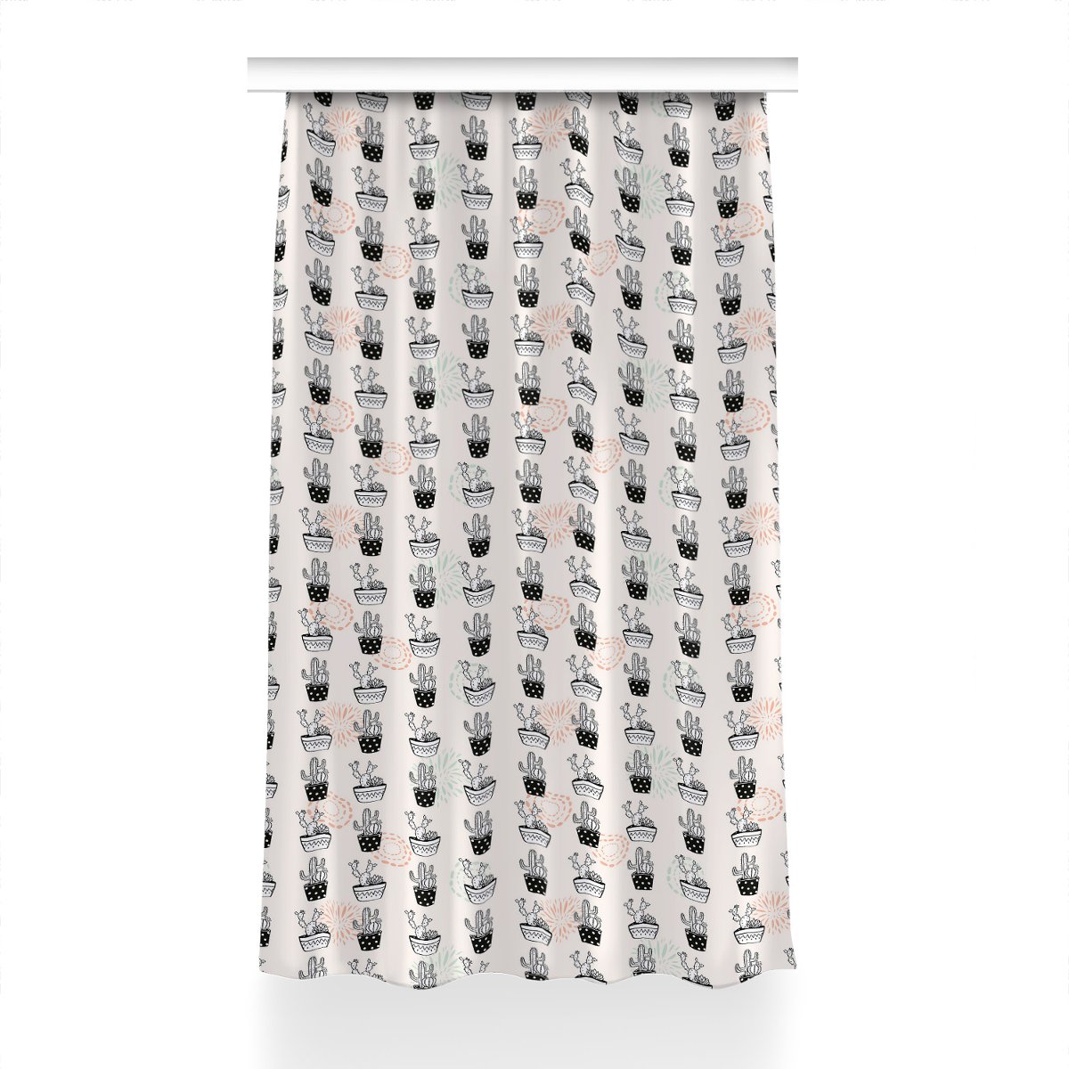 Klasyczna zasłona kolory 150x230 Kaktusy doniczki, Fabricsy