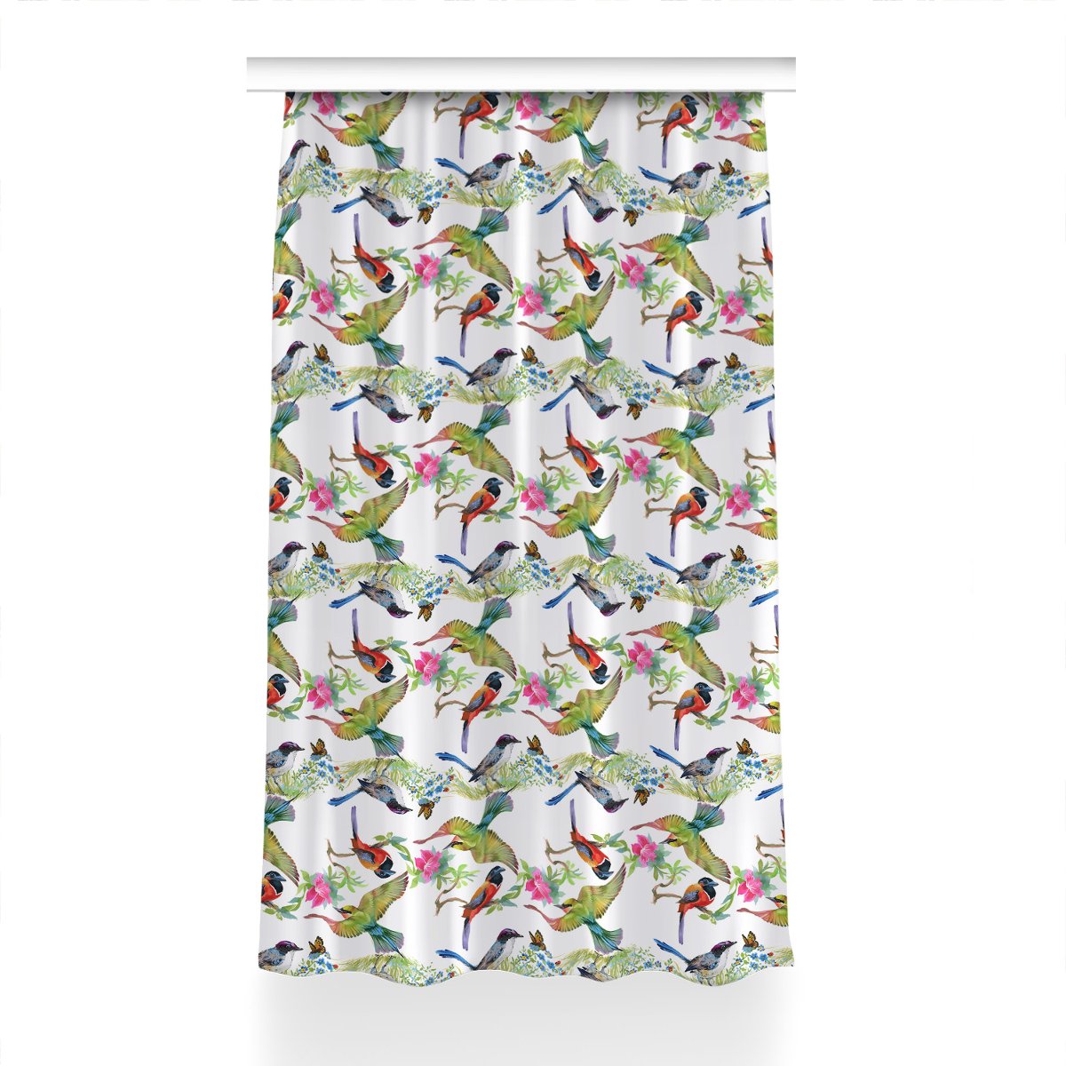 Gotowa zasłona do sypialni 150x230 Kolorowe ptaki, Fabricsy