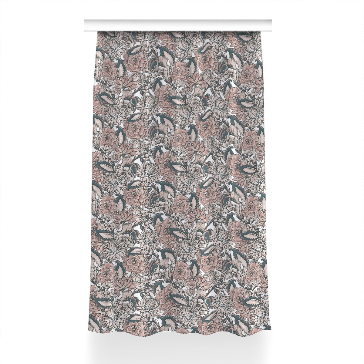 Gotowa zasłona z nadrukiem 150x230 Różowe kwiaty, Fabricsy