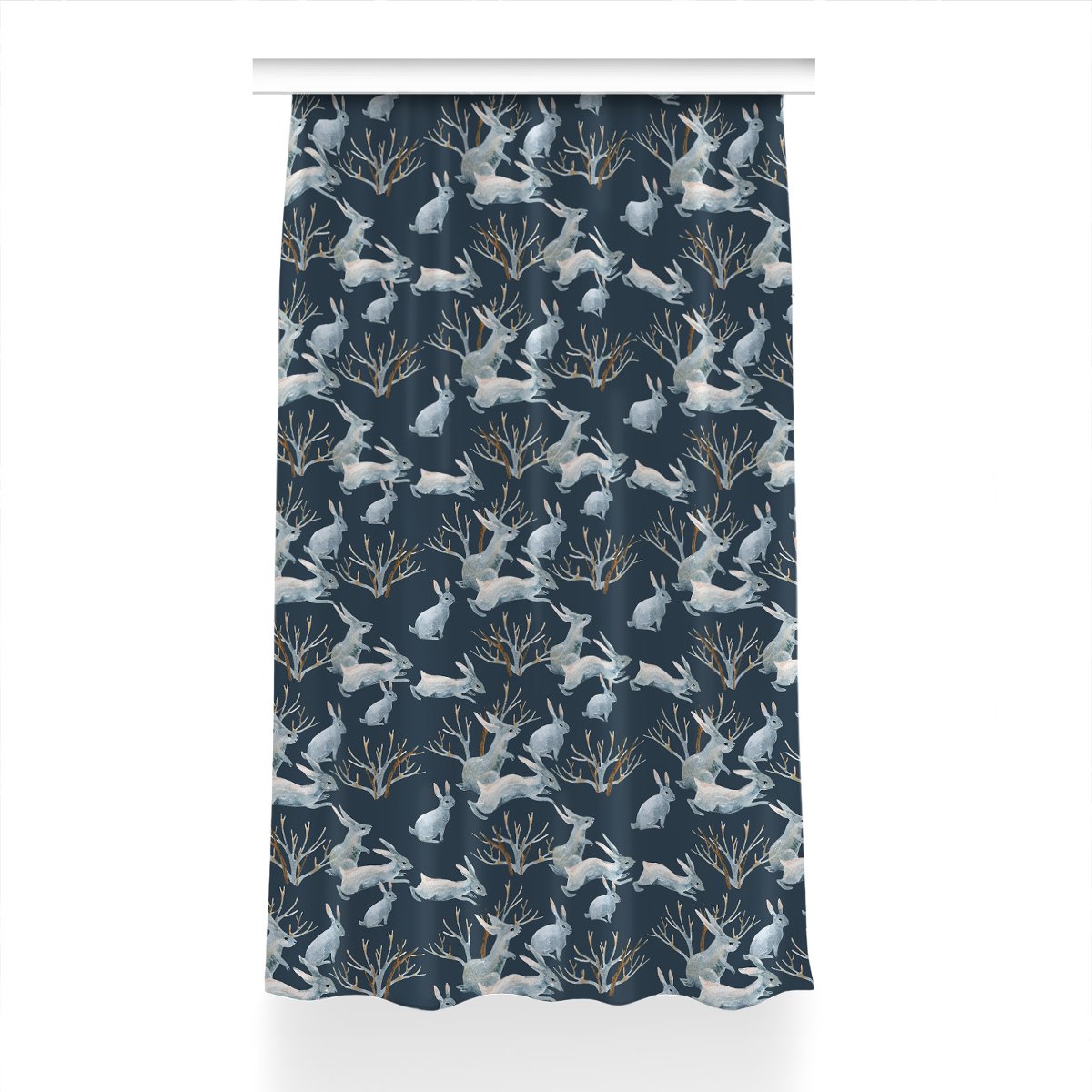 Klasyczna zasłona kolory 150x230 cm Białe Króliki, Fabricsy