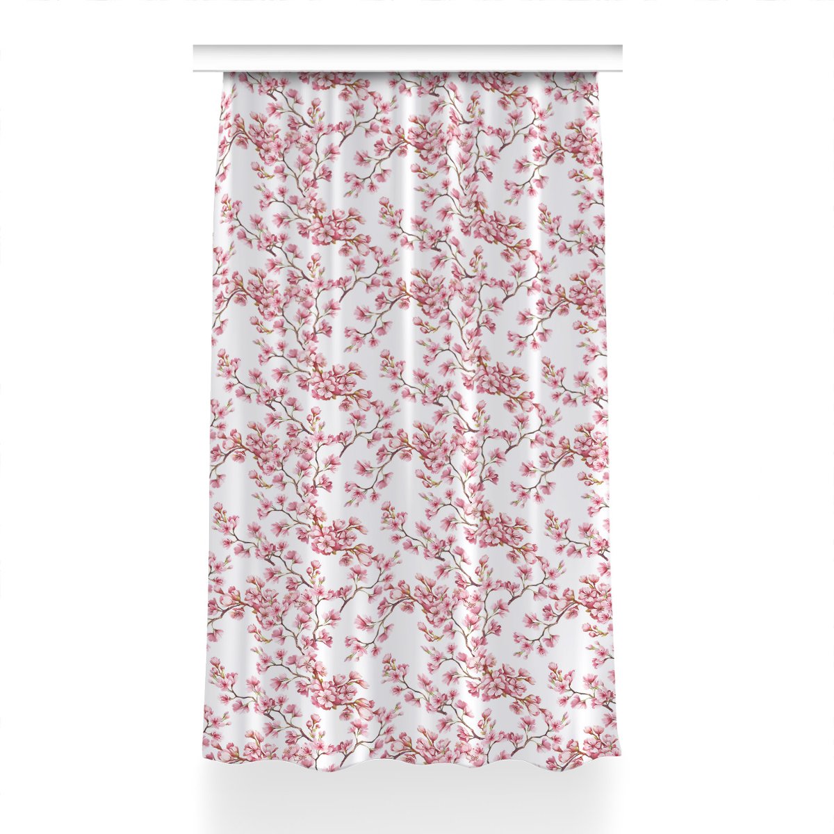 Kolorowa zasłona z nadrukiem 150x230 Różowe kwiaty, Fabricsy