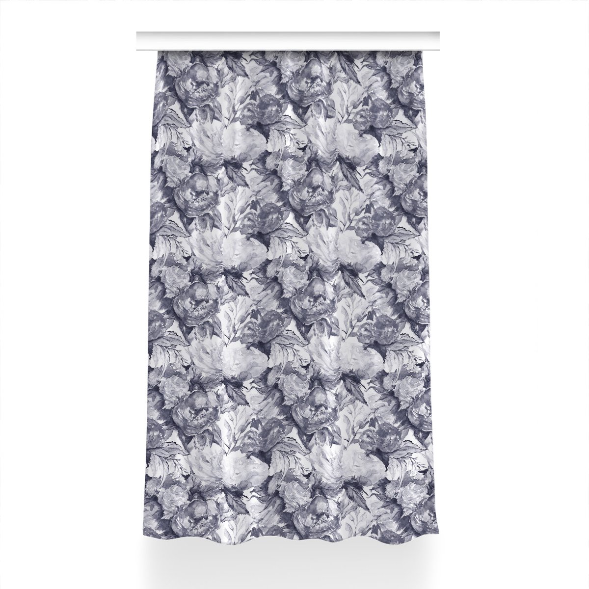 Gotowa zasłona na taśmę wzór 150x230 Szare kwiaty, Fabricsy