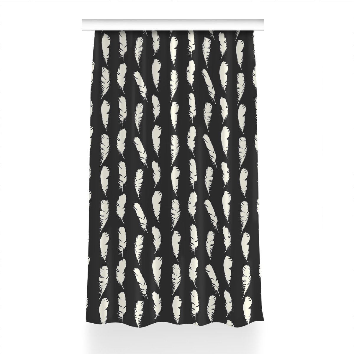 Gotowa zasłona z nadrukiem 150x230 cm Białe pióra, Fabricsy