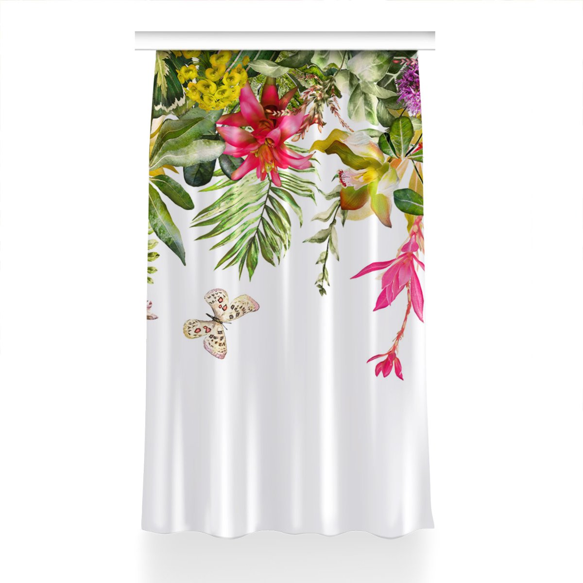 Gotowa zasłona dekor 150x230 cm Rośliny tropikalne, Fabricsy