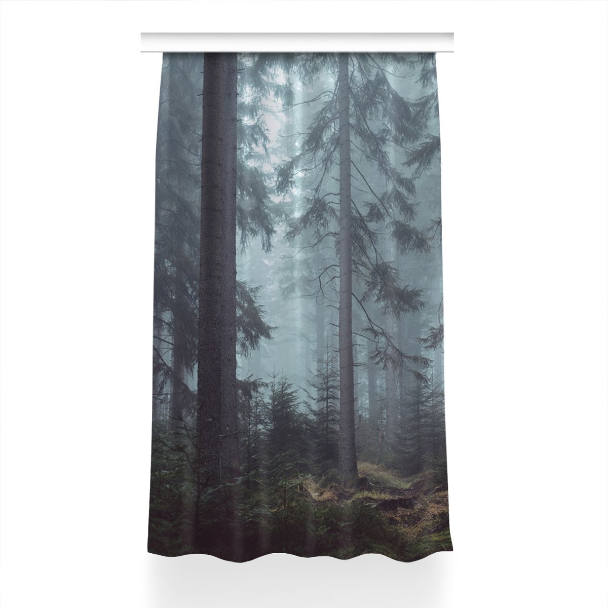 Gotowa zasłona z nadrukiem 150x230 cm Mglisty Las, Fabricsy