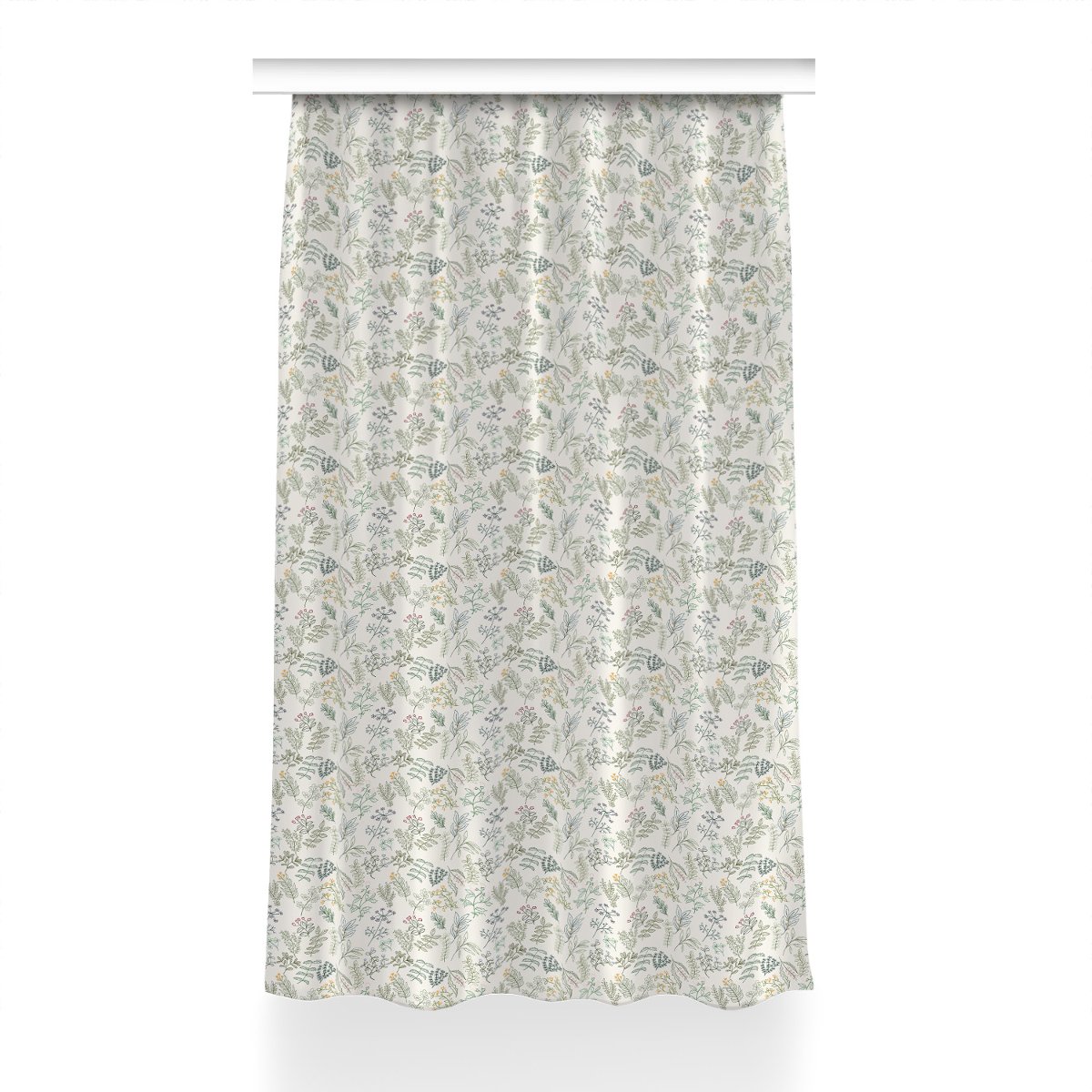 Gotowa zasłona z grafiką 150x230 cm Zielone liście, Fabricsy