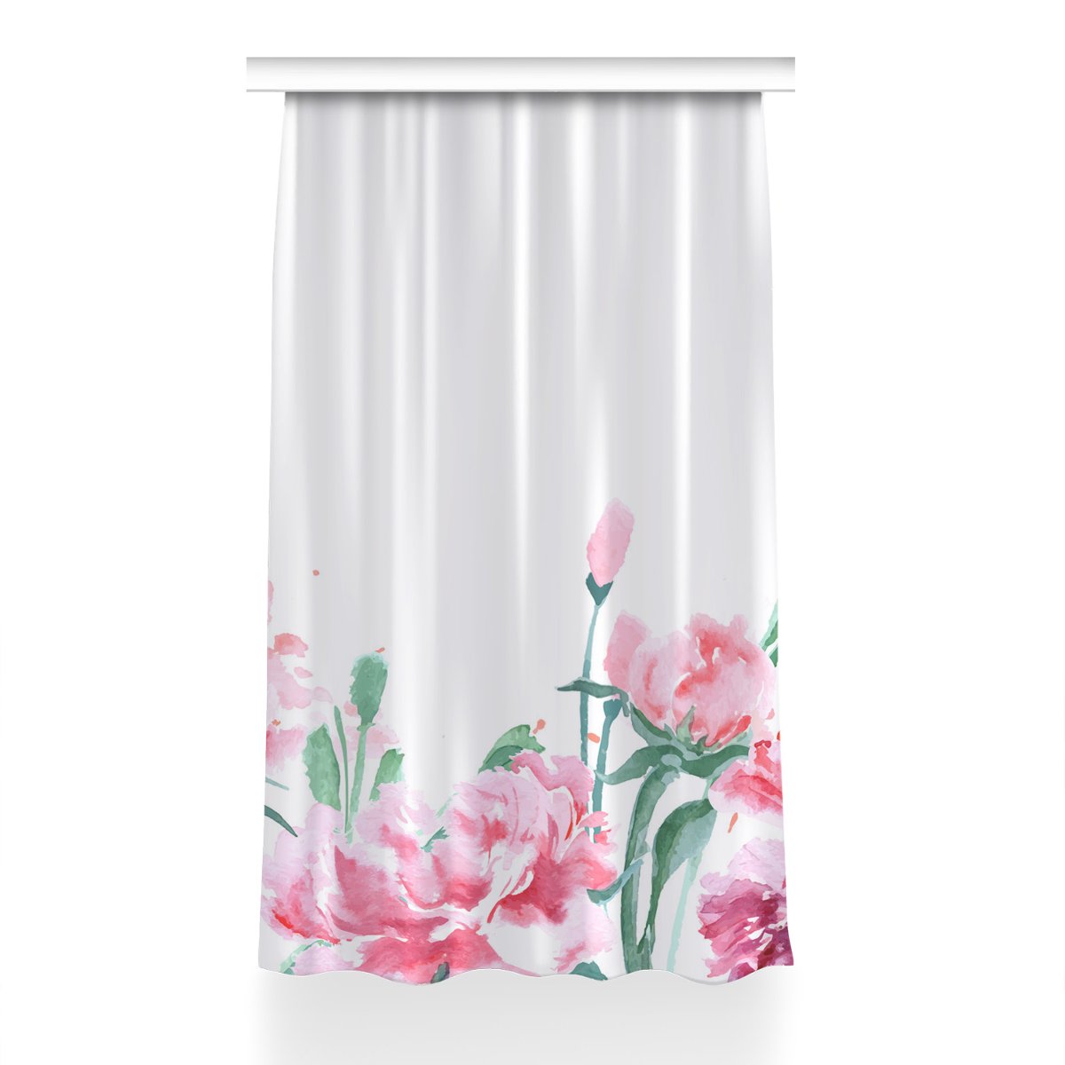 Gotowa zasłona z nadrukiem 150x230 Różowe kwiaty, Fabricsy