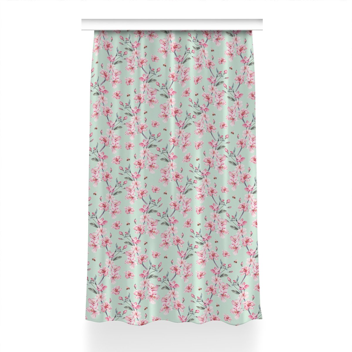 Klasyczna zasłona z nadrukiem 150x230 Kwiaty wiśni, Fabricsy