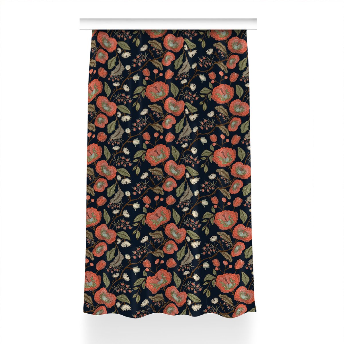 Klasyczna zasłona z nadrukiem 150x230 Retro Kwiaty, Fabricsy